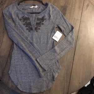 Free people long sleeve shirt with neck detail
